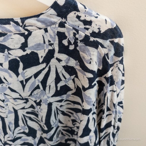 Monsoon 100% Linen Knit Top – Blue / Floral Print – US 6 - Picture 10 of 14